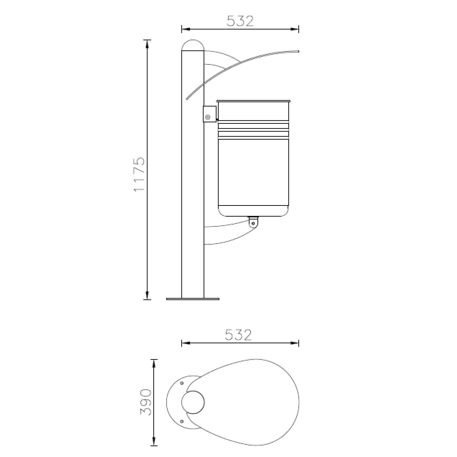 Metal litter bin 'Basket / 45L'