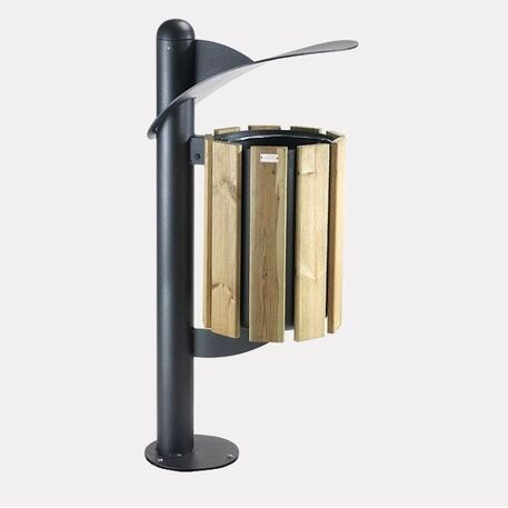 Metal litter bin 'Basket Wood / 45L'