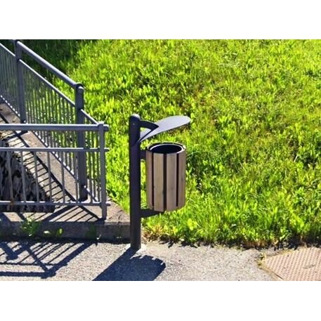 Metal litter bin 'Basket Wood / 45L'