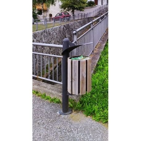 Metal litter bin 'Basket Wood / 45L'