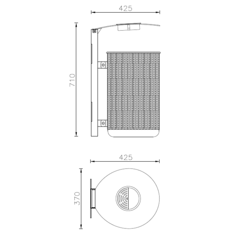 Metal litter bin 'Luna Wall / 45L'
