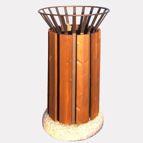 Metal litter bin 'Corona Wood / 80L'
