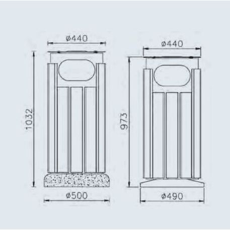 Metal litter bin 'Oristano / 80L'