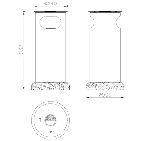 Metal litter bin 'Alghero / 80L'
