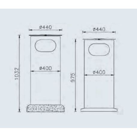 Metal litter bin 'Alghero / 80L'