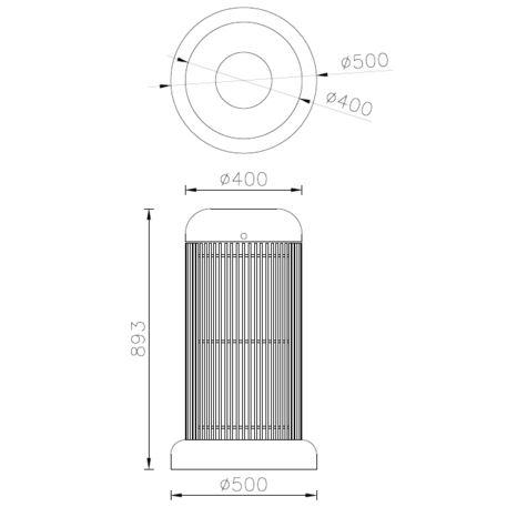 Metal litter bin 'Ulisse / 80L'