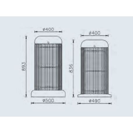 Metal litter bin 'Ulisse / 80L'