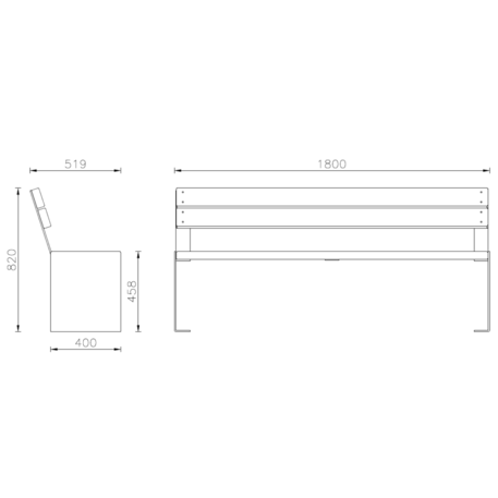 Metal bench 'AMBURGO'