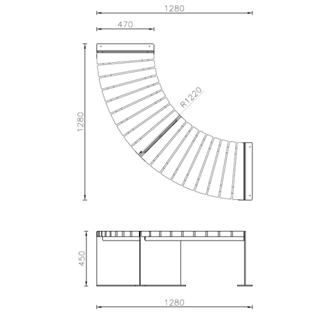 Metal bench 'AMBURGO Circular'