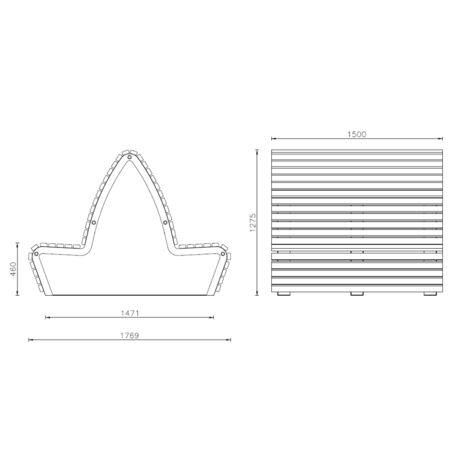 Metal bench 'AMETISTA'
