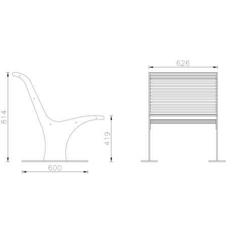 Metal bench 'ATHENA / CHAIR'