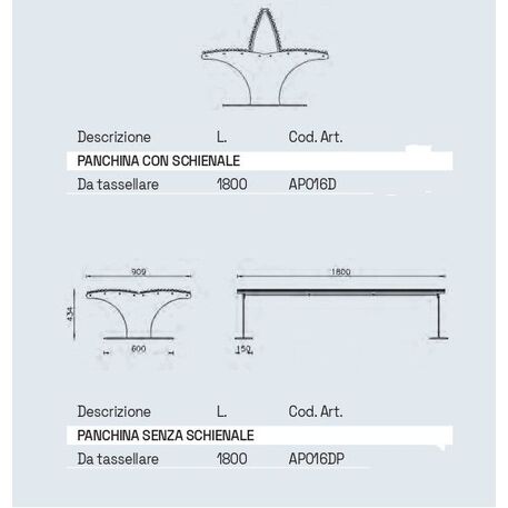 Metal bench 'ATHENA / DOUBLE SEATS'