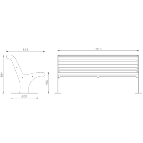 Metal bench 'ATHENA WOOD'