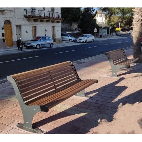 Metal bench 'ATHENA WOOD'