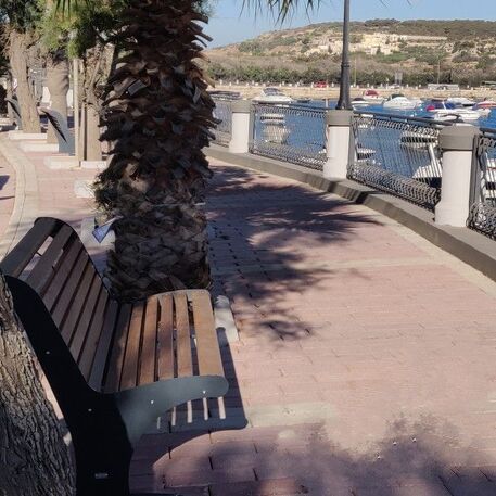 Metal bench 'ATHENA WOOD'