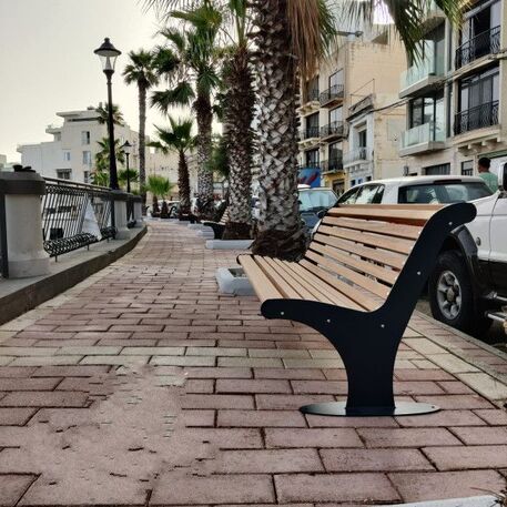 Metal bench 'ATHENA WOOD'