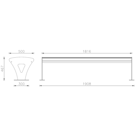 Metal bench 'ATHENA WOOD'