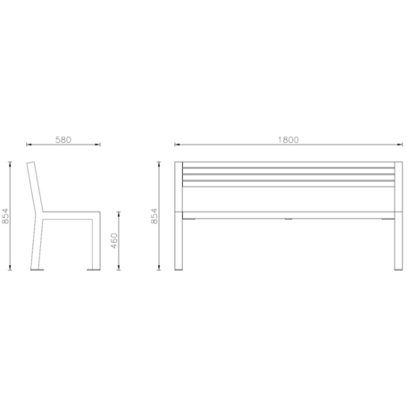 Metal bench 'Bonn'