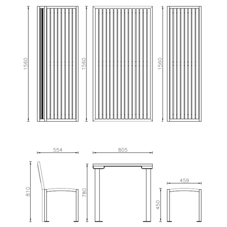 Metal bench + table 'Carmen Picnic'