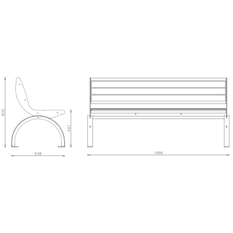 Metal bench 'CETRA WOOD'