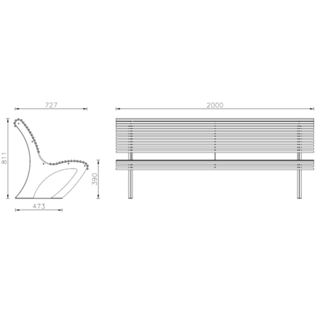 Metal bench 'KOPER'
