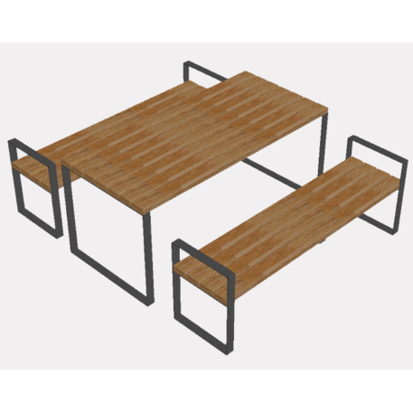 Metal bench + table 'Simply Picnic'