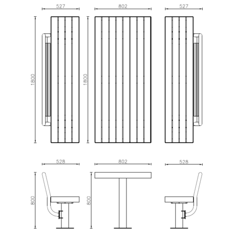 Metal bench + table 'Moderna Picnic'