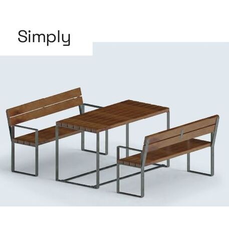 Metal bench + table 'Simply Picnic'