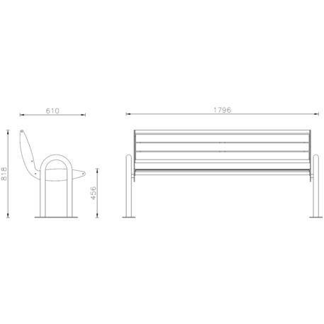 Metal bench 'PIREO WOOD'