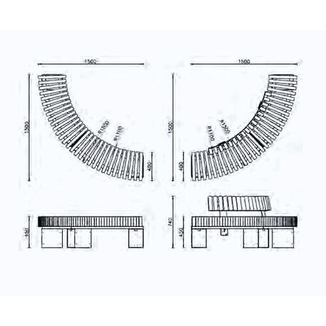 Metal bench 'Porto Circular'
