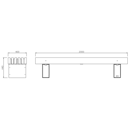 Metal bench 'PORTO'