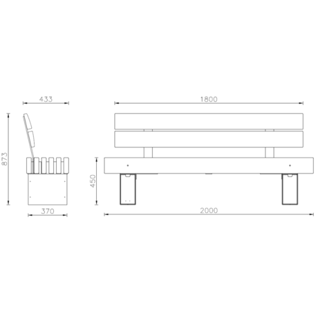 Metal bench 'PORTO'