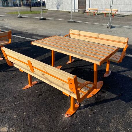 Metal bench + table 'Greta Picnic'