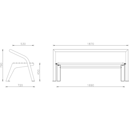 Metal bench 'QUEEN'