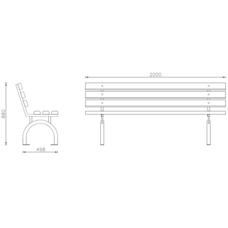 Metal bench 'Riviera Wood'