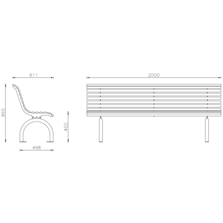 Metal bench 'Riviera Metal'