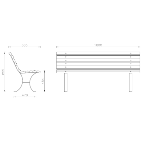 Metal bench 'Siesta'