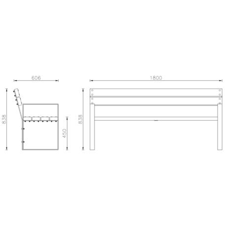 Metal bench 'SIMPLY'