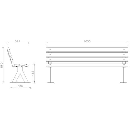 Metal bench 'Space'
