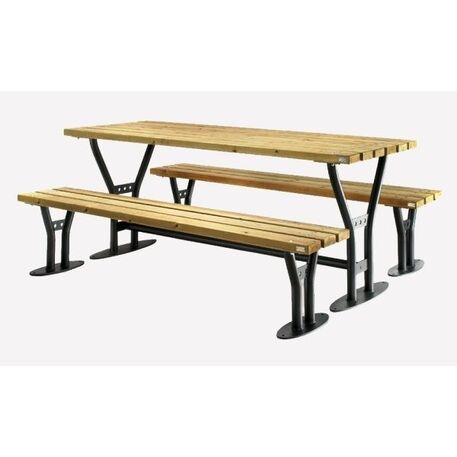 Metal bench + table 'Village Picnic'