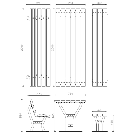 Metal bench + table 'Village Picnic'