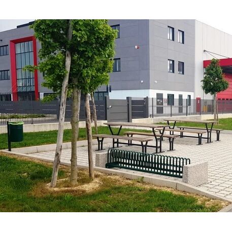 Metal bench + table 'Village Picnic'