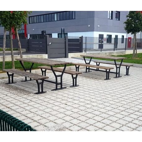 Metal bench + table 'Village Picnic'