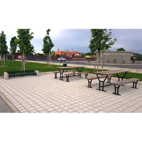 Metal bench + table 'Village Picnic'