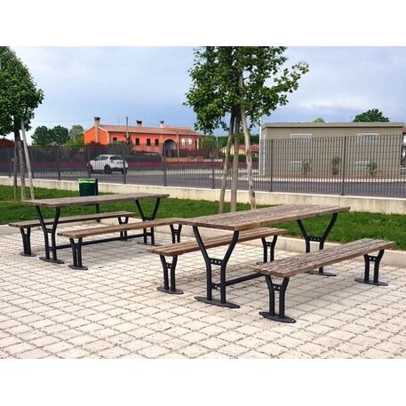 Metal bench + table 'Village Picnic'