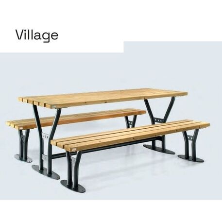 Metal bench + table 'Village Picnic'