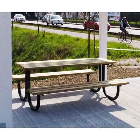 Metal bench + table 'Family Picnic'