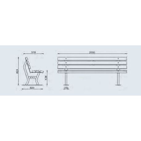 Metal bench 'Village'