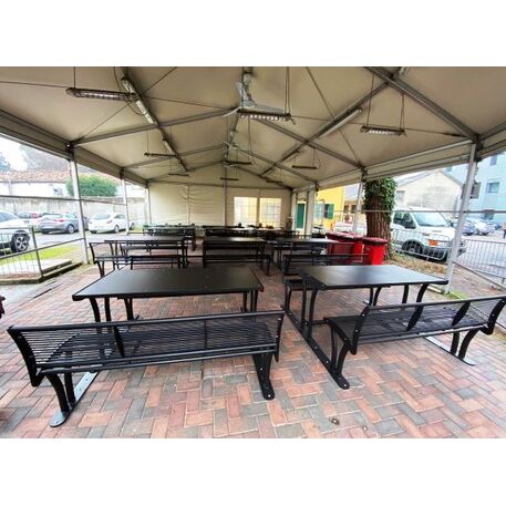 Metal bench + table 'Tauri Picnic'