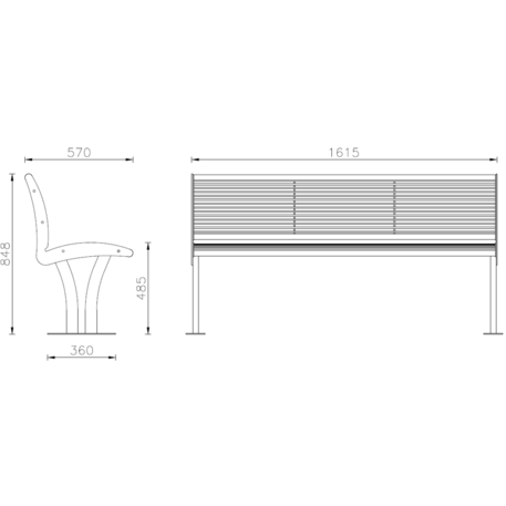 Metal bench 'TAURI'
